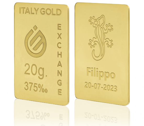 Lingot Or Salamandre porte-bonheur 9 ct de 20 g.  IGE GOLD
